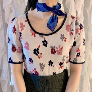 floral knit crop top